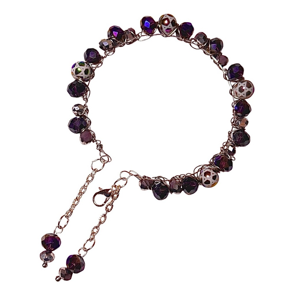 Bracelet with Austrian Crystals and Electroplated Beads - Picture 3 of 9